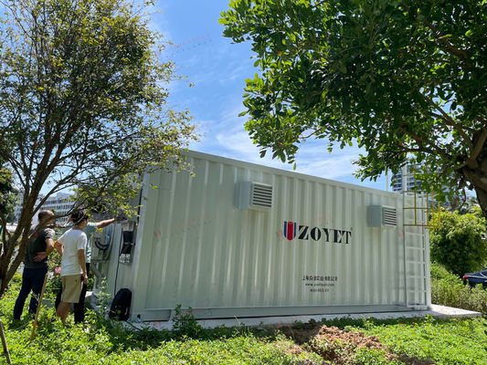 Thùng chứa lưu trữ pin tùy chỉnh, dạng container, màu trắng